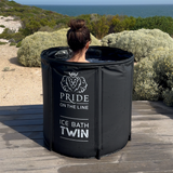 Portable recovery twin ice bath in situ view