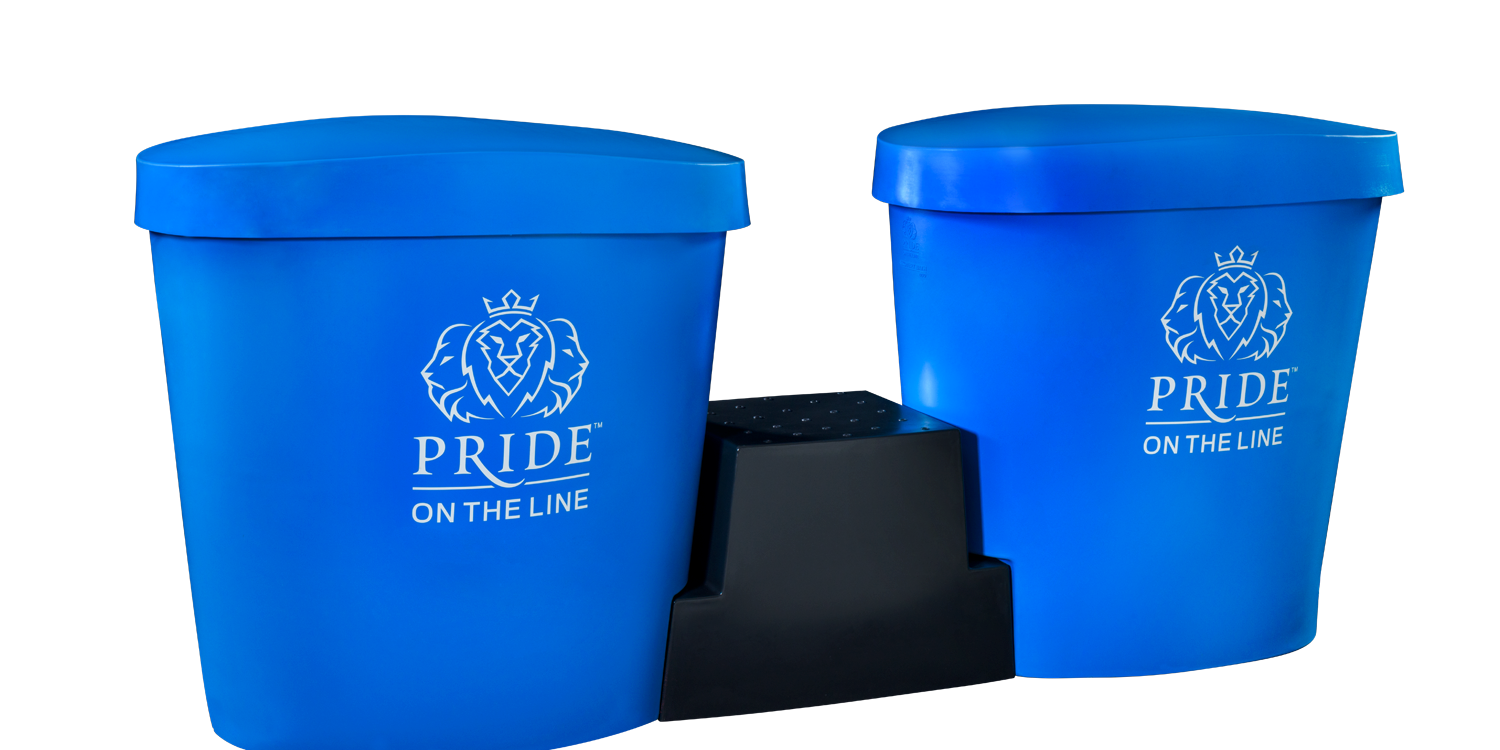 Recovery bath duo package with lids in blue