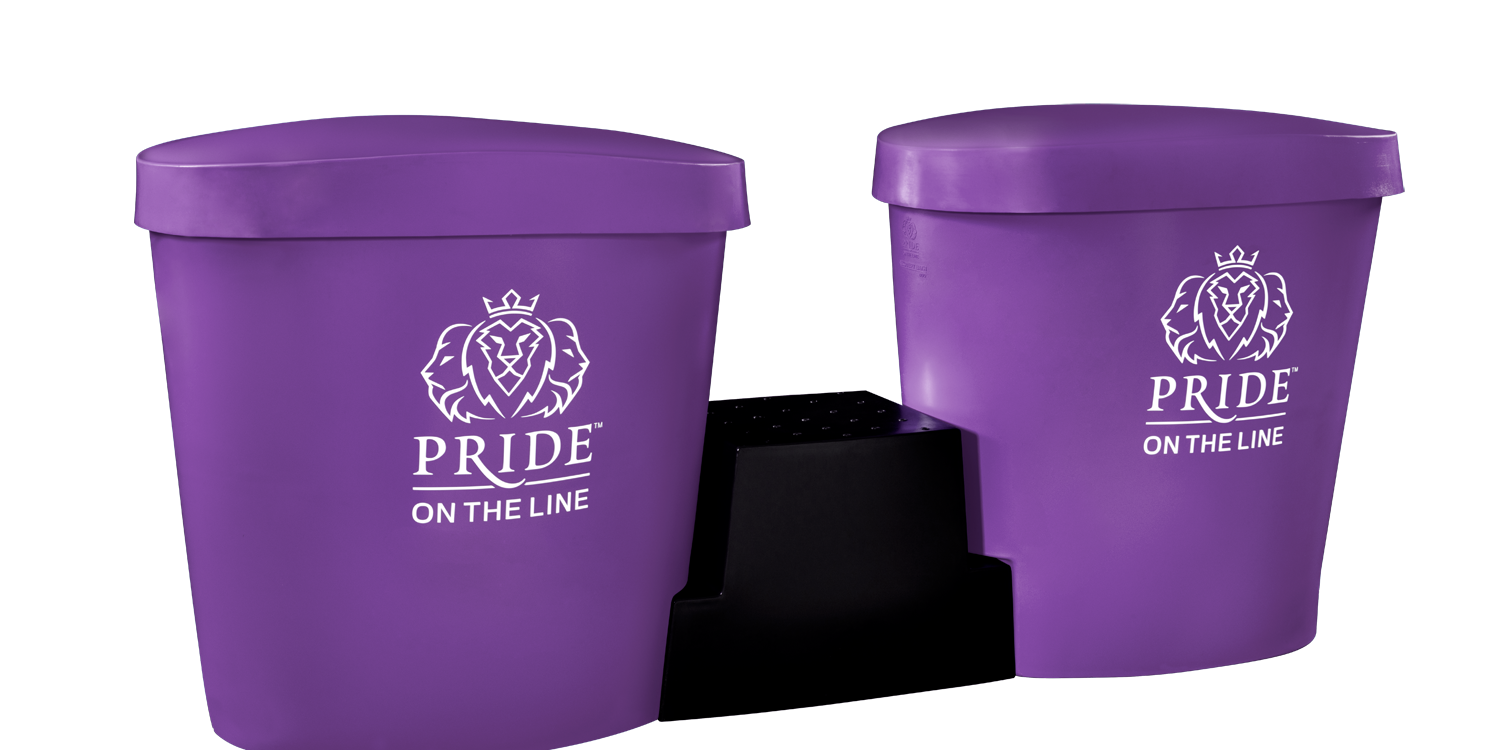 Recovery bath duo package with lids in purple